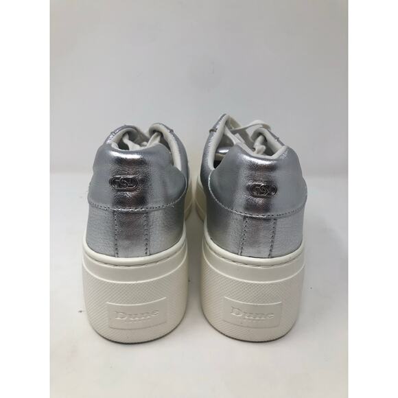 Dunne London Women Silver Metallic Lace Up Shoes Size 38 - Picture 5 of 12